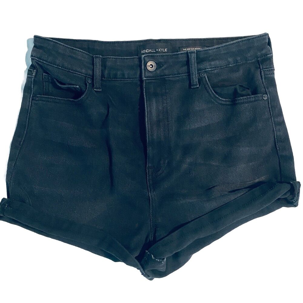Kendall & Kylie Shorts Womens Size 31 Super high Rise Black Jean Denim Involved